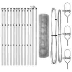 Set de poteaux de clôture Ensemble de 2 Acier galvanisé 25 x 0.5 m 
