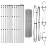 Set de poteaux de clôture Ensemble de 2 Acier galvanisé 25 x 0.5 m 