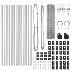 Set de poteaux de clôture Ensemble de 2 Acier galvanisé 25 x 0.5 m 