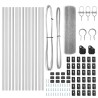 Set de poteaux de clôture Ensemble de 2 Acier galvanisé 25 x 0.5 m 