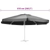 Tissu de remplacement pour parasol d'extérieur Anthracite 610cm 