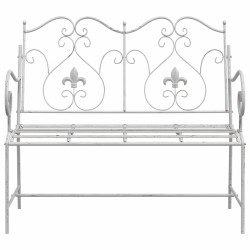 Banc Blanc Métal 104 x 54 x 93 cm Durable Banc d'extérieur 