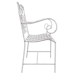 Banc Blanc Métal 104 x 54 x 93 cm Durable Banc d'extérieur 