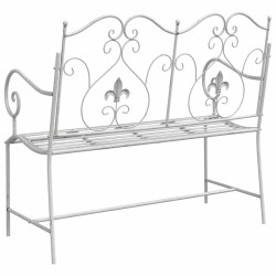 Banc Blanc Métal 104 x 54 x 93 cm Durable Banc d'extérieur 
