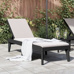 Chaise longue anthracite 186x60x29 cm PP 