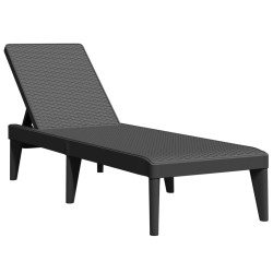Chaise longue anthracite 186x60x29 cm PP 