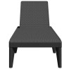 Chaise longue anthracite 186x60x29 cm PP 