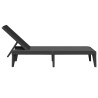 Chaise longue anthracite 186x60x29 cm PP 