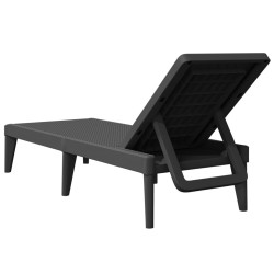 Chaise longue anthracite 186x60x29 cm PP 