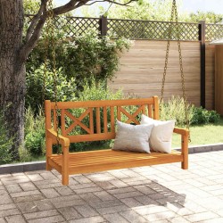 Banc swing de jardin 2 places 110x56x58 cm en bois massif d'acacia 