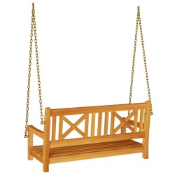 Banc swing de jardin 2 places 110x56x58 cm en bois massif d'acacia 