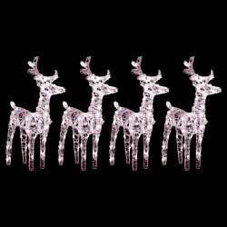 Rennes de Noël 4 pcs 160 LED Blanc chaud Acrylique 