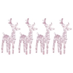 Rennes de Noël 4 pcs 160 LED Blanc chaud Acrylique 