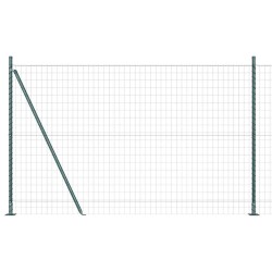 Clôture Euro avec 7 poteaux flanqués, 1,5 x 10 m, en acier galvanisé 