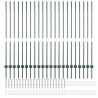 Poteaux de clôture argentés 22 pcs Vert 50 m x 1.4 m. Acier 