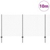 Clôture en Treillis avec 20 Poteaux en U Gris 1,2x10 m Acier 