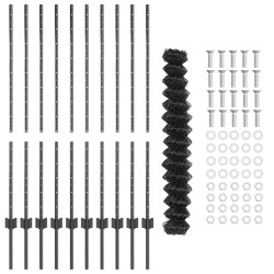 Clôture en Treillis avec 20 Poteaux en U Gris 1,2x10 m Acier 