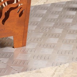 Plaques en Alu avec Motif en Damier - 4 pièces Antidérapantes 80x40 cm 