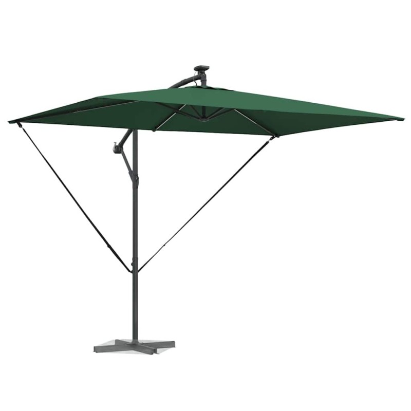 Parasol banane à mât déporté Vert 294 x 200 x 254 cm 