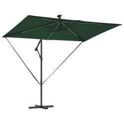 Parasol banane à mât déporté Vert 294 x 200 x 254 cm 