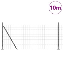 Clôture Euro avec 7 poteaux à patins 1x10 m en acier galvanisé 