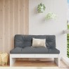 Canapé central de jardin blanc 120x80 cm bois de pin massif 