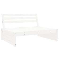Canapé central de jardin blanc 120x80 cm bois de pin massif 