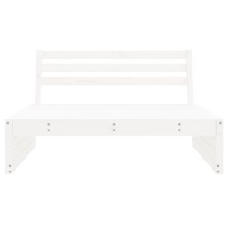 Canapé central de jardin blanc 120x80 cm bois de pin massif 