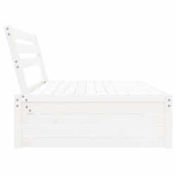 Canapé central de jardin blanc 120x80 cm bois de pin massif 