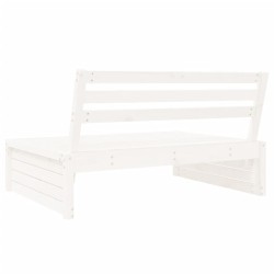 Canapé central de jardin blanc 120x80 cm bois de pin massif 