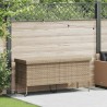 Boîte rangement jardin roues beige 160x55x75 cm résine tressée 