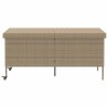 Boîte rangement jardin roues beige 160x55x75 cm résine tressée 