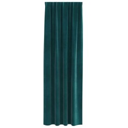 Rideaux opaques avec bande supérieure 2 pcs en velours vert foncé 