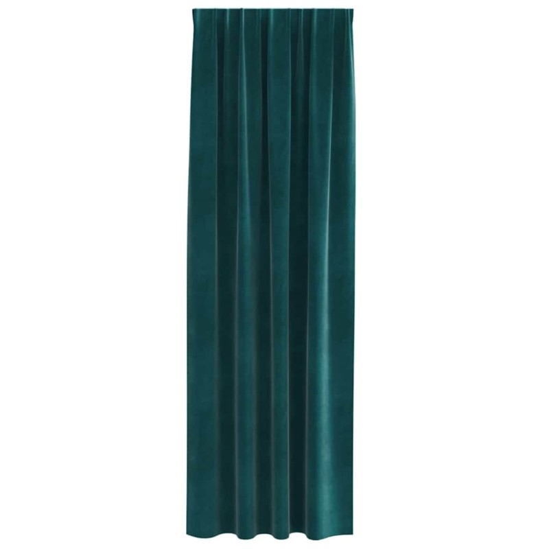 Rideaux opaques avec bande supérieure 2 pcs en velours vert foncé 
