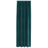 Rideaux opaques avec bande supérieure 2 pcs en velours vert foncé 