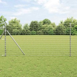 Clôture Euro avec 7 poteaux 1,2 x 10 m en acier galvanisé 