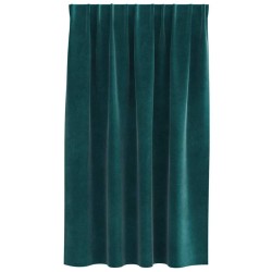 Rideaux occultants avec bande supérieure 2 pièces en velours vert foncé 