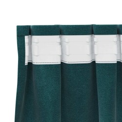 Rideaux occultants avec bande supérieure 2 pièces en velours vert foncé 