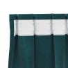 Rideaux occultants avec bande supérieure 2 pièces en velours vert foncé 
