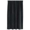 Rideaux occultants avec bande supérieure 2 pcs en velours noir 