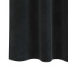 Rideaux occultants avec bande supérieure 2 pcs en velours noir 