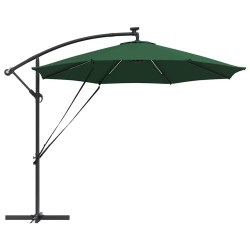 Parasol banane à mât déporté Vert 294 x 294 x 248 cm 
