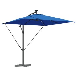 Parasol banane à mât déporté Bleu 249 x 249 x 250 cm 