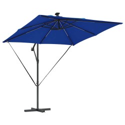 Parasol banane à mât déporté Bleu 249 x 249 x 250 cm 