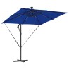 Parasol banane à mât déporté Bleu 249 x 249 x 250 cm 
