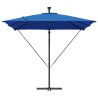 Parasol banane à mât déporté Bleu 249 x 249 x 250 cm 