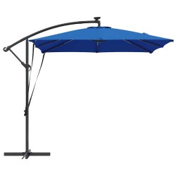 Parasol banane à mât déporté Bleu 249 x 249 x 250 cm 