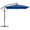 Parasol banane à mât déporté Bleu 249 x 249 x 250 cm 