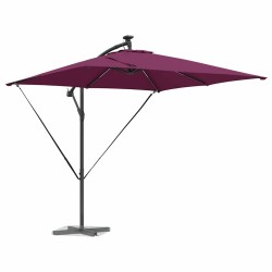 Parasol banane à mât déporté Rouge bordeaux 249 x 249 x 250 cm 