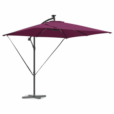 Parasol banane à mât déporté Rouge bordeaux 249 x 249 x 250 cm 